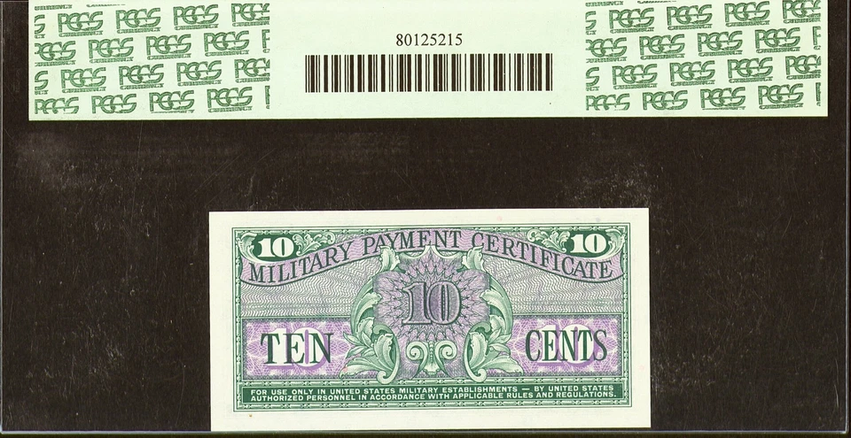 Series 611 10c Replacement Note Military Payment Certificate PCGS 64 Ch UNC - Image 2 of 2