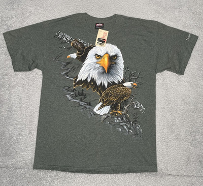 NWT Rare Vintage Sportex Eagle Print T-Shirt Mens Large Green Dead Stock
