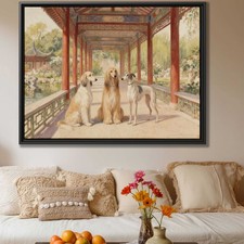 Watercolor Painting Afghan Hound Canvas Print Animal Garden Wall Art Decor