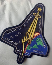 Vintage Nasa Chawla STS-107 Husband McCool COLUMBIA MISSION 6 x 8 BULLION PATCH