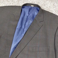 Oak Hill Sport Coat Blazer Mens 4XL 58 60R Brown Plaid Check Two Button Jacket