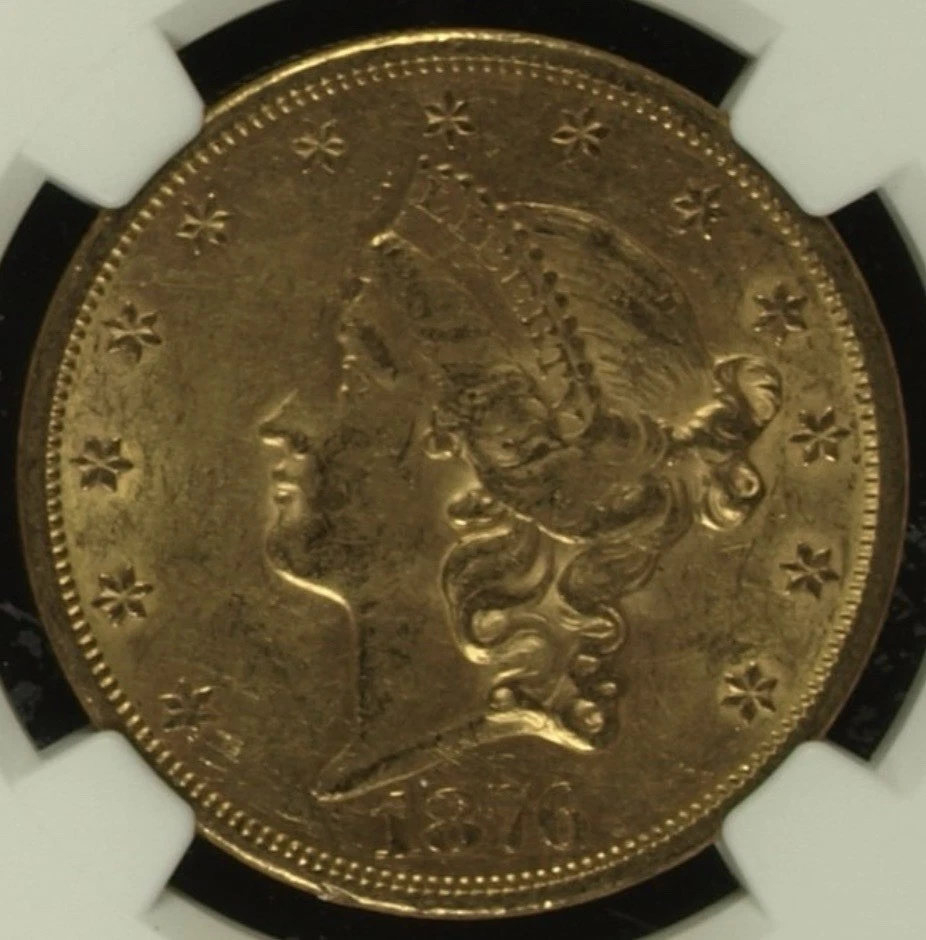 1876-S $20 Gold Liberty NGC AU58 CAC Granite Lady Hoard San Francisco Mint - Image 3 of 4