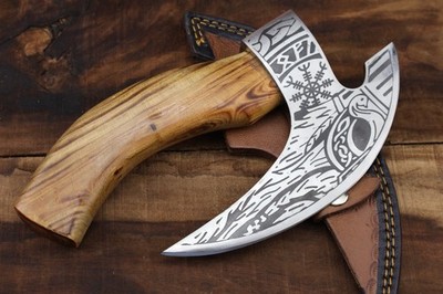 Custom Hand Made carbon steel Blade Pizza Axe Viking axe W/L/S HB-1000