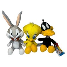 Looney Tunes Plush LOT of 3 Tweety Bird Bugs Bunny Daffy Duck Toy Factory 7" NWT