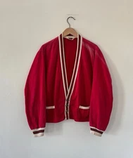 Vintage 1950s Blue Bell Sportswear Racing/Car Club Jacket Cardigan Worn Faded L