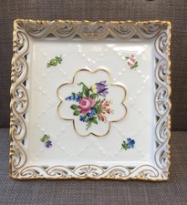 Herend Porcelain Open Work Square Dish 