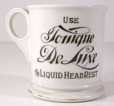 ca1910 KOKEN BARBER SUPPLY COMPANY TONIQUE HAIR TONIC ADVERTISING SHAVING MUG