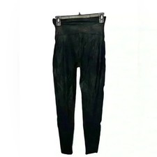 SPANX Faux Leather Leggings Black High Rise Slimming Shaping Women s Size Small