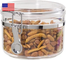 Clear Canister with Clamp Lid, 28 Oz - Large Airtight Food Storage Container, fo
