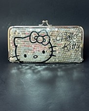 Hello Kitty Silver Sequin Wallet With Kiss Lock Sanrio 2012