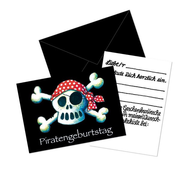 Lutz Mauder Kindergeburtstag Geschenkekisten-Karte Piratenkopf | Einladungskarte-image