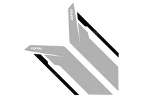 APR Passenger and Driver Side Sideburns Sticker Silver Section with Black Stripe