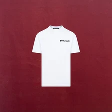 PALM ANGELS CLASSIC LOGO PRINTED T-SHIRT WHITE SIZE MEDIUM NEW WITH TAGS