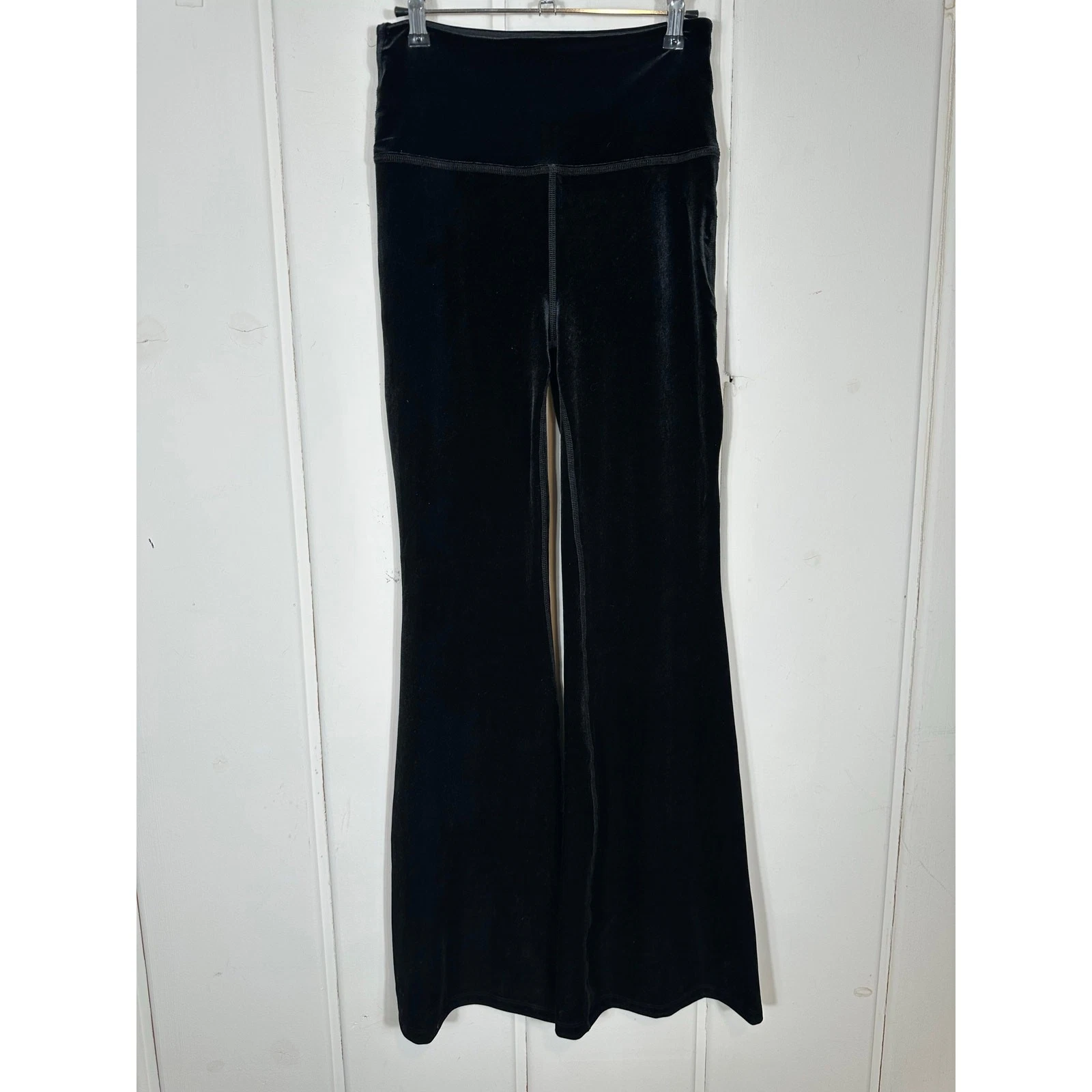 beyond-yoga converge velvet bell flare stretch pants
