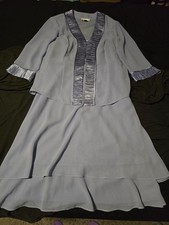 Lavender Sleeveless Evening Dress With Matching Jacket Size 16