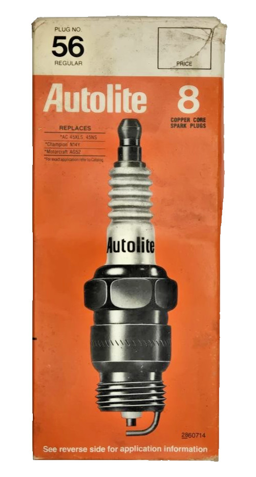 Autolite spark plugs No. 56 regular NOS 8 pack NEW copper core