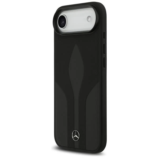 Coque Mercedes MagSafe iPhone 17 En Cuir Véritable Noir Logo Étoile Métal - Photo 2/4