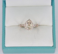 Sterling Silver Rose Gold Plate Pear-Cut Morganite Ring, Size 7