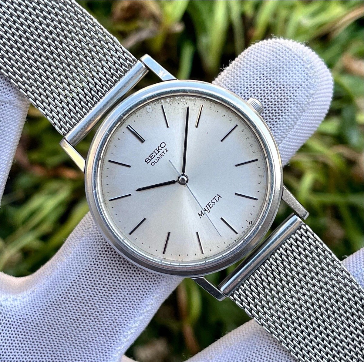 Vintage Seiko Majesta Silver Sunburst Dial Japan Made Men