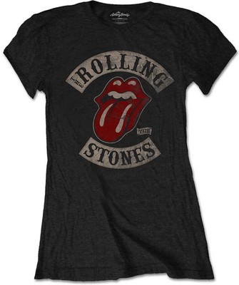 Rolling Stones 'Tongue Patch 1978' (Schwarz) Damen Schlank T-Shirt