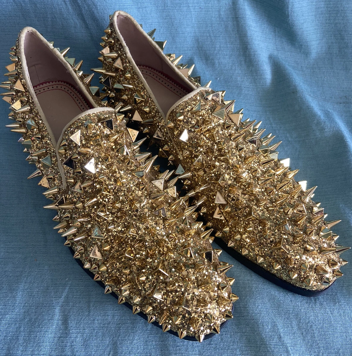 gold dress shoes