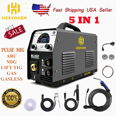 5IN1 250Amp MIG Welding Machine, Pulse MIG Gas Gasless LIFT-TIG ARC for Aluminum