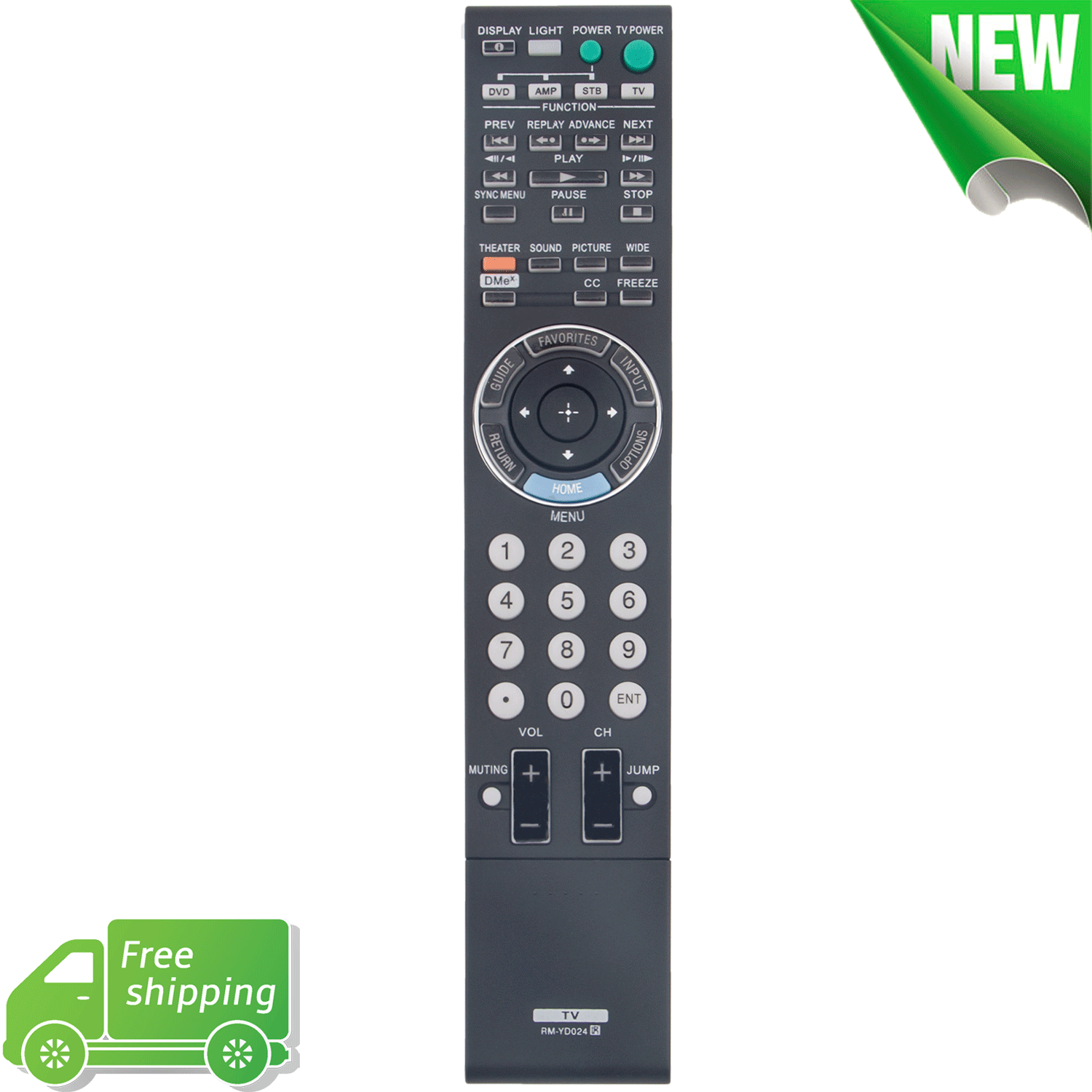 RM-YD024 Replace Remote Control for Sony TV  KDL-55XBR8 KDL-40Z4100 KDL-46VL160
