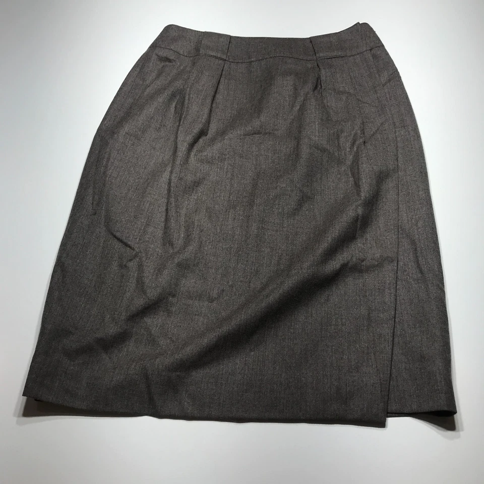 Falda vintage JH Collectibles para mujer talla 14 marrón 100 % pura marca de lana plisada