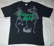 VTG 2009 FLOGGING MOLLY T SHIRT LARGE PUNK BAND SKELETONS CONCERT TOUR CELTIC