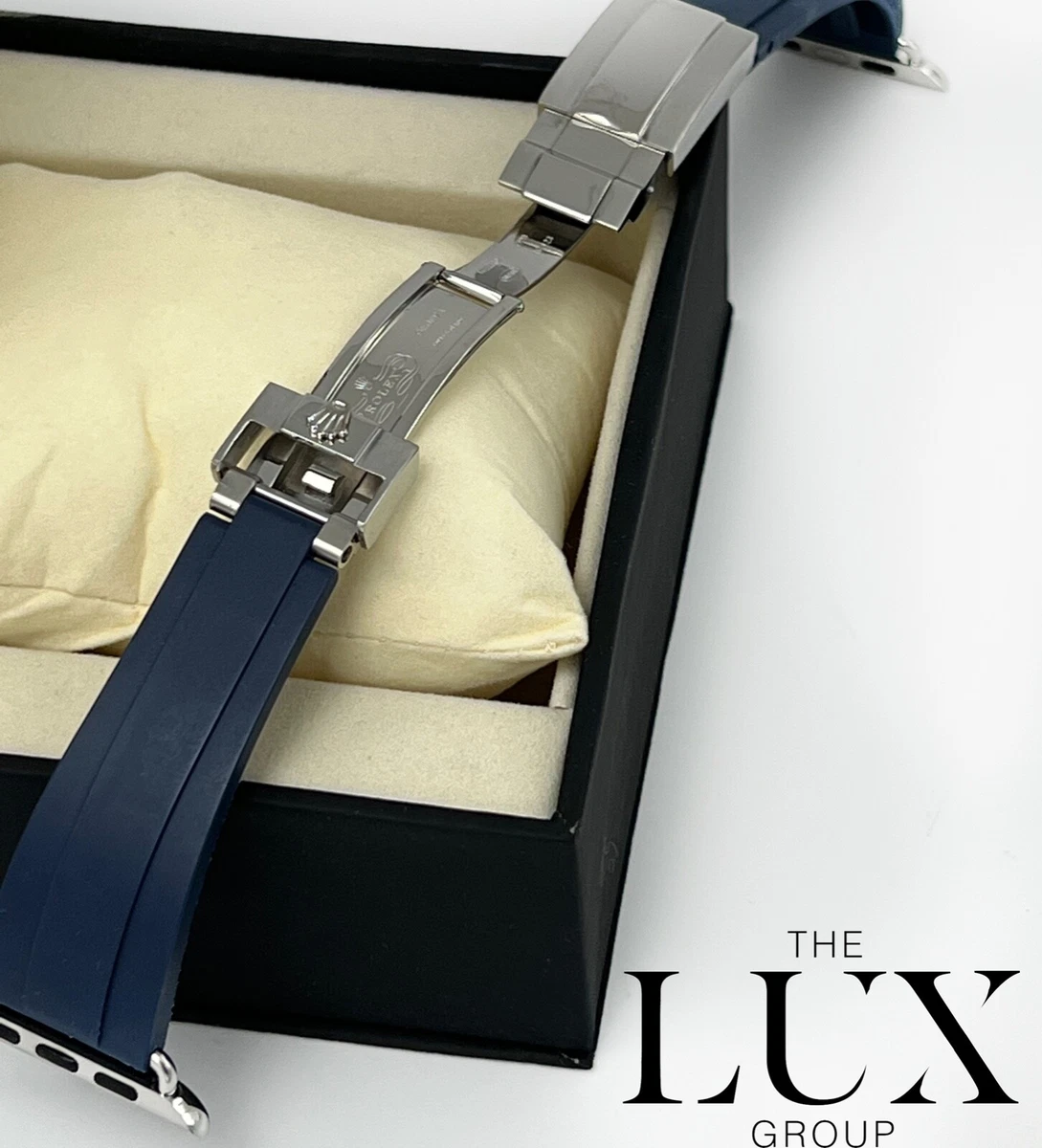 Apple Watch Rolex Band Deployment Navy Blue Custom Any Series