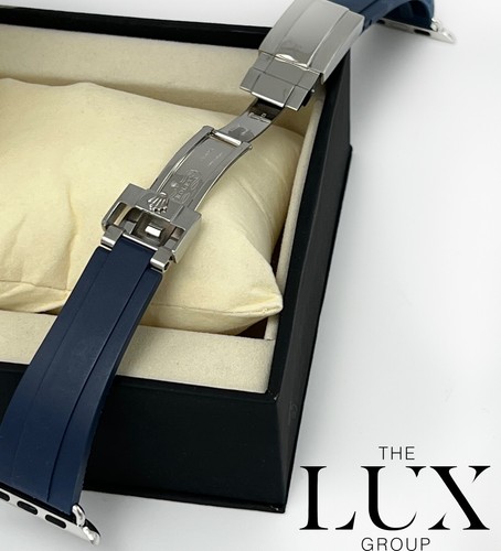 Apple Watch Rolex Band Deployment Navy Blue fits Series 1-2-3-4-5-6-7 44mm  45mm | eBay