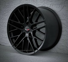 Satin Black C6 Zr1 Style Corvette Wheels 18x8.519x10 Set Fits 2005-2013 C6
