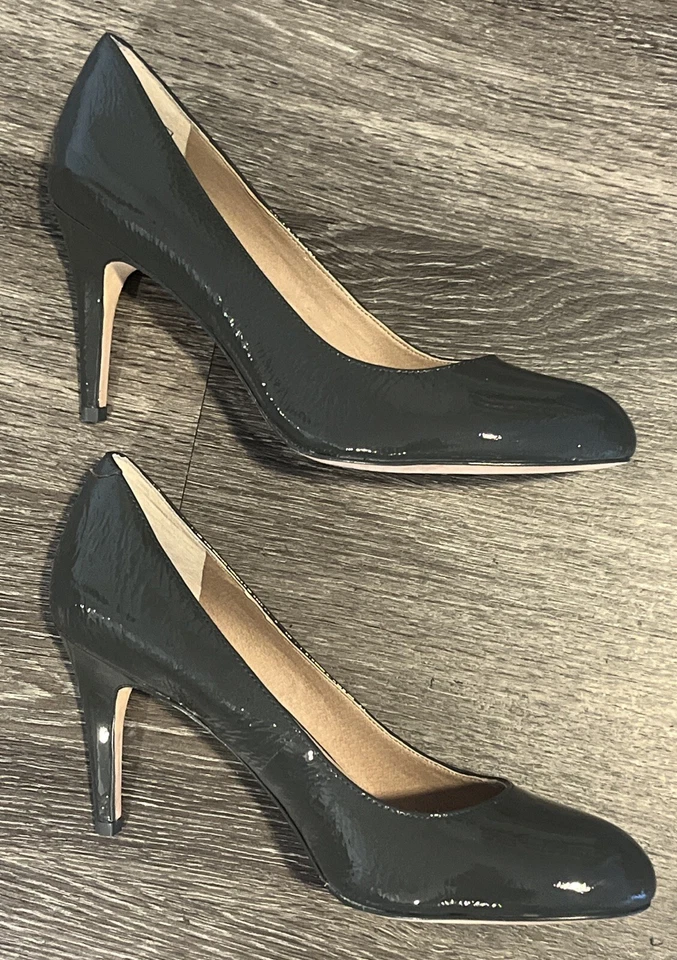 Lands End 11B Gray Ashby Patent Leather High Heel Pump Stiletto Verastile Classy - Image 3 of 4