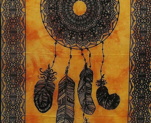 Yellow Tie Dye Wall Hanging Tapestry Cotton Handmade Boho Hippie Home Decor Art - Picture 30 of 78