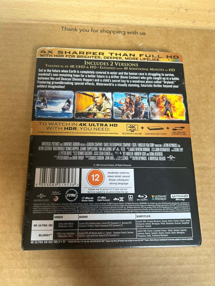 WATERWORLD (1995) Rare UK 4K UHD BLU RAY STEELBOOK - NEW & SEALED - Image 2 of 4