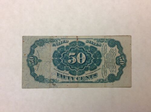 ~ US FRACTIONAL CURRENCY 50 CENTS FIFTH 5TH ISSUE - CRAWFORD - FR 1381 - Picture 2 of 2