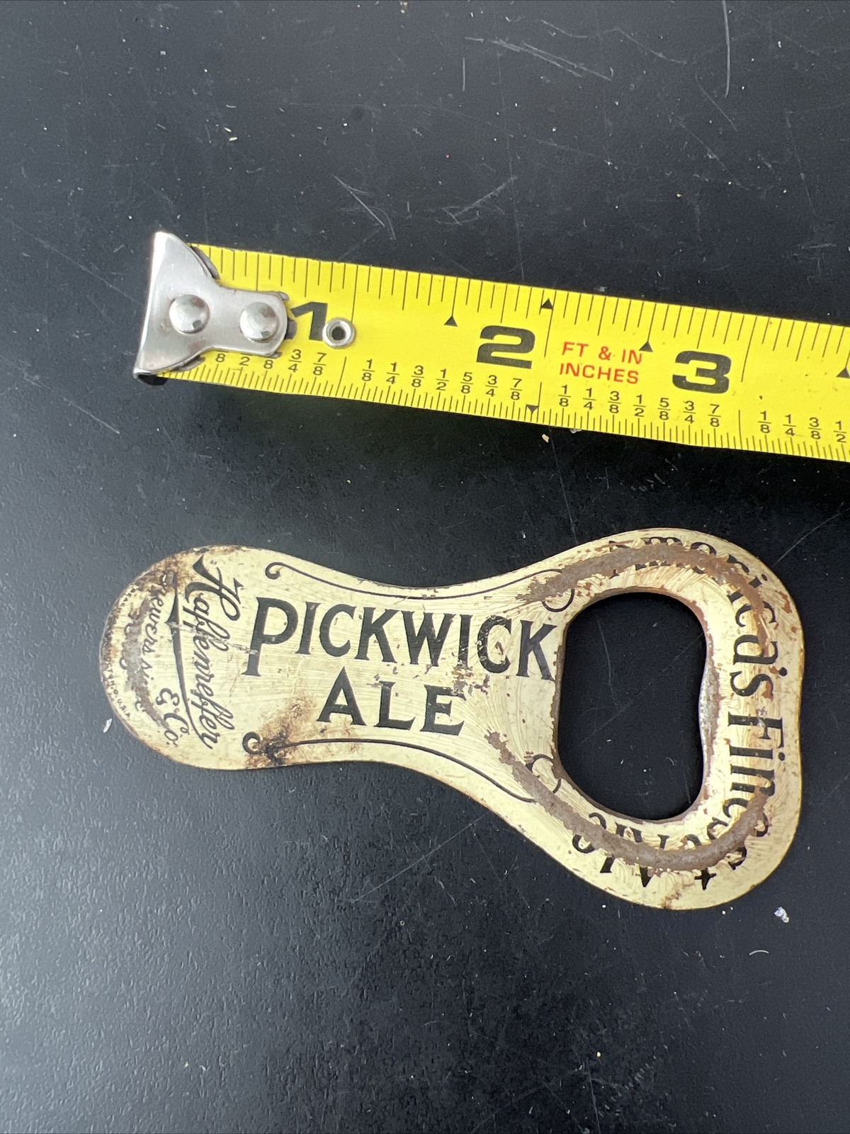 Antique Pickwick Stout/Ale Advertising Bottle Opener Haffenreffer Boston 2 Sided