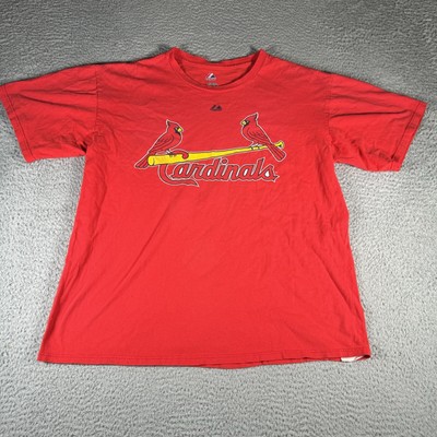 Majestic T Shirt Mens Large Red Saint Louis Cardinals Molina