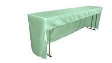 LA Linen Open Back Fitted Satin Tablecloth, 72" x 18" x 30", Mint