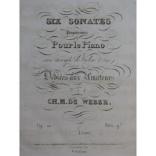 WEBER Six Progressive Sonatas Op 10 Piano Ca1830