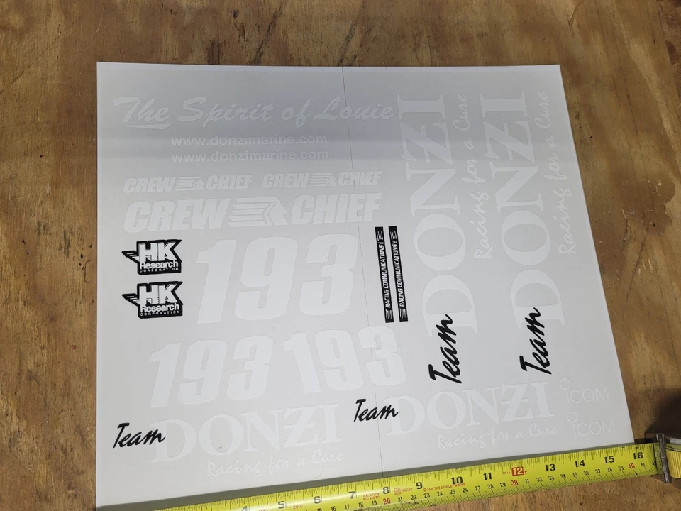 Team Donzi 193 Decals for boat for a cat or vee hull 193  r/c boat modeler - Image 3 of 4