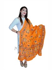 Cotton Dupatta for summer Indian Embroidery Mirror Foli Work woman Dupatta