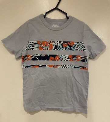 OshKosh Originals Toddler Boys Tropical Floral Graphic Cotton T-Shirt Blue 5T