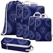 Compression Packing Cubes 6pc Set for Luggage, Travel Agency Gift, Fits Carry-On