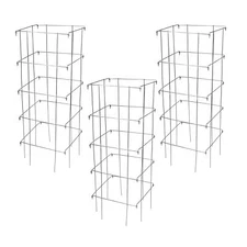Garden Elements Cassie’s Cages Square Collapsible Tomato Cages, 40” (3 pack)