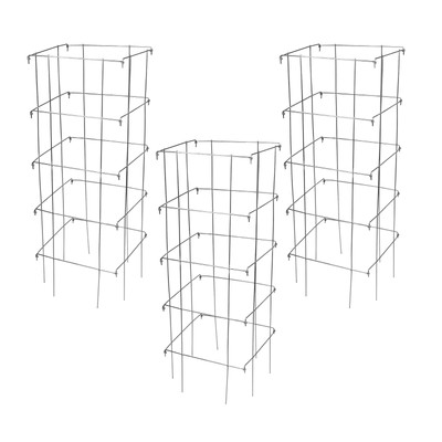 Garden Elements Cassie s Cages Square Collapsible Tomato Cages, 40  (3 pack)