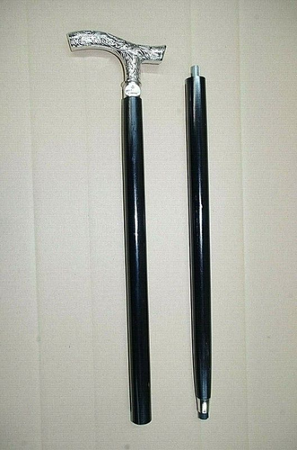 Ganga Bastone Da Passeggio Vintage Con Manico In Ottone A Forma Di Cigno, Legno Di Rosa Indiano Fatto A Mano, 91-94 Cm - 2