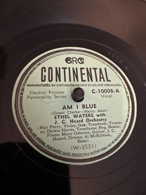 Continental 78 RPM Ethel Waters - Am I Blue 10008 V+ Jazz