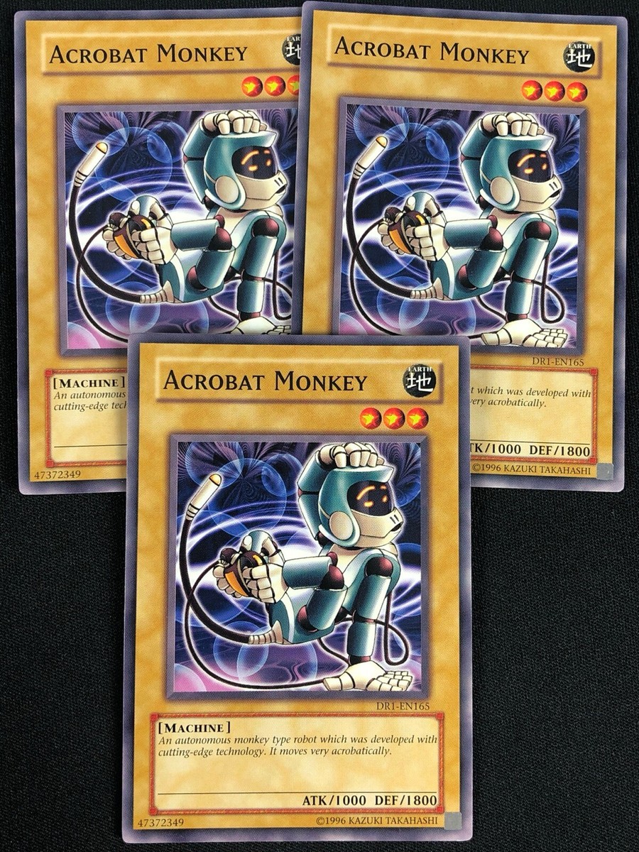 monkey yugioh cards YUGIOH ACROBAT MONKEY DR1-EN165 X3 (NM)