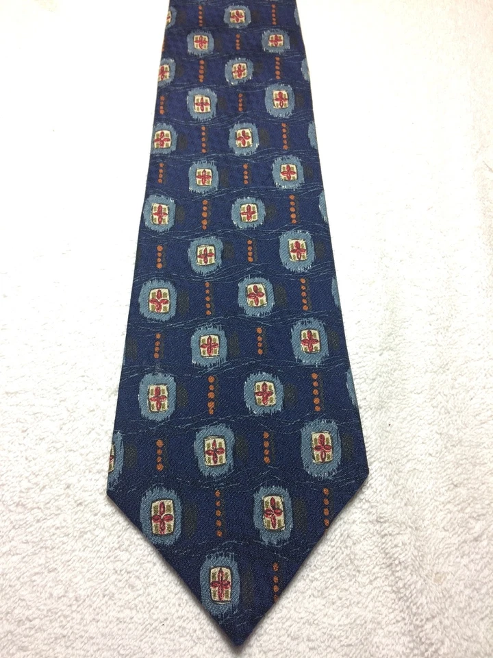 GUESS CORBATA HOMBRE AZUL CON ROJO NARANJA VERDE Y AZUL CLARO 4 X 58 Foto 2 de 4
